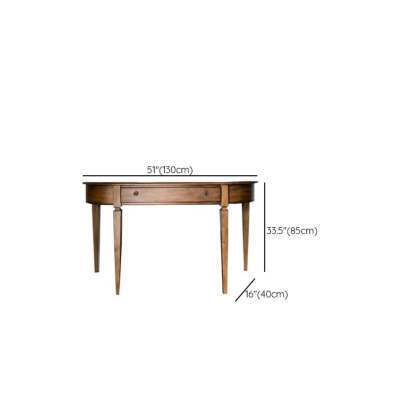 Rustic Half-Moon Wood Brown Console Table