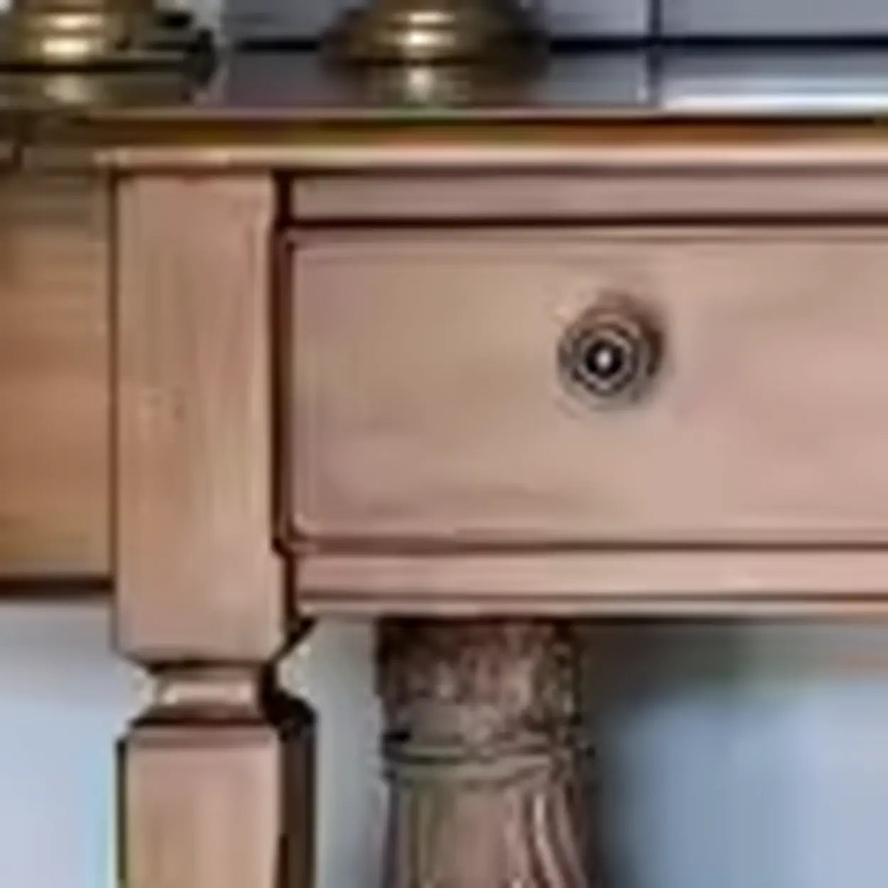 Rustic Half-Moon Wood Brown Console Table