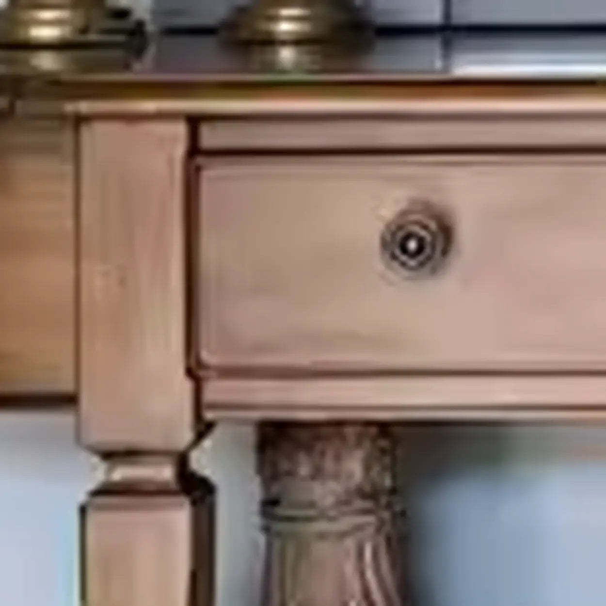 Rustic Half-Moon Wood Brown Console Table