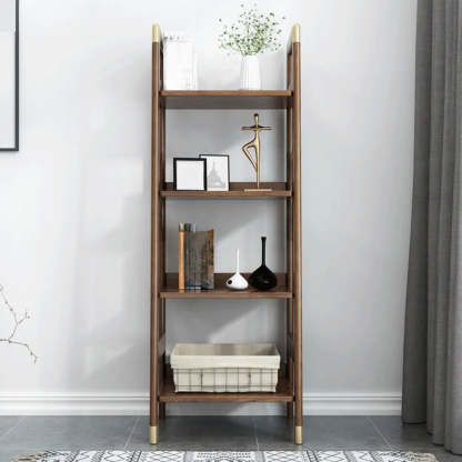 Rustic Brown Walnut Ladder Display Bookcase