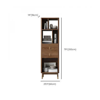 Rustic Brown Walnut Ladder Display Bookcase