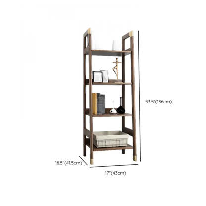Rustic Brown Walnut Ladder Display Bookcase