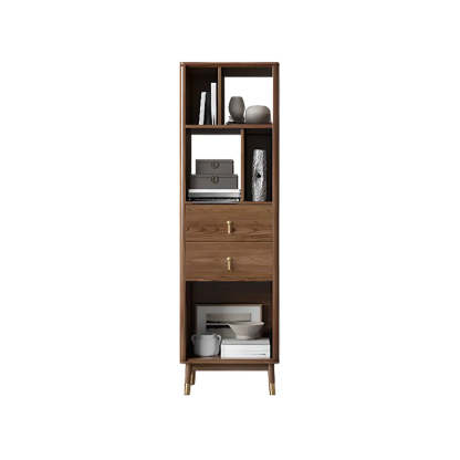 Rustic Brown Walnut Ladder Display Bookcase