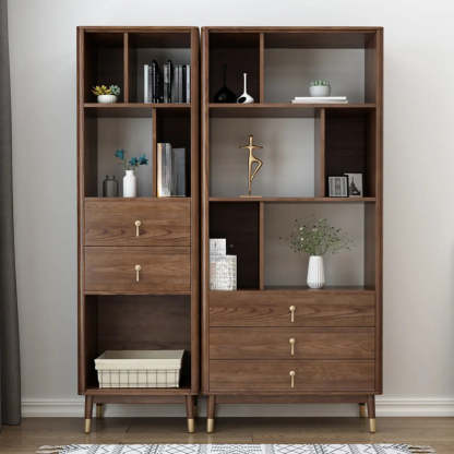 Rustic Brown Walnut Ladder Display Bookcase