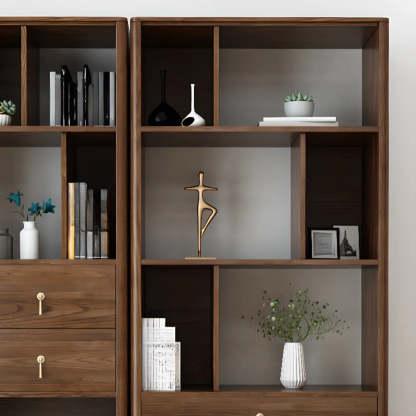 Rustic Brown Walnut Ladder Display Bookcase