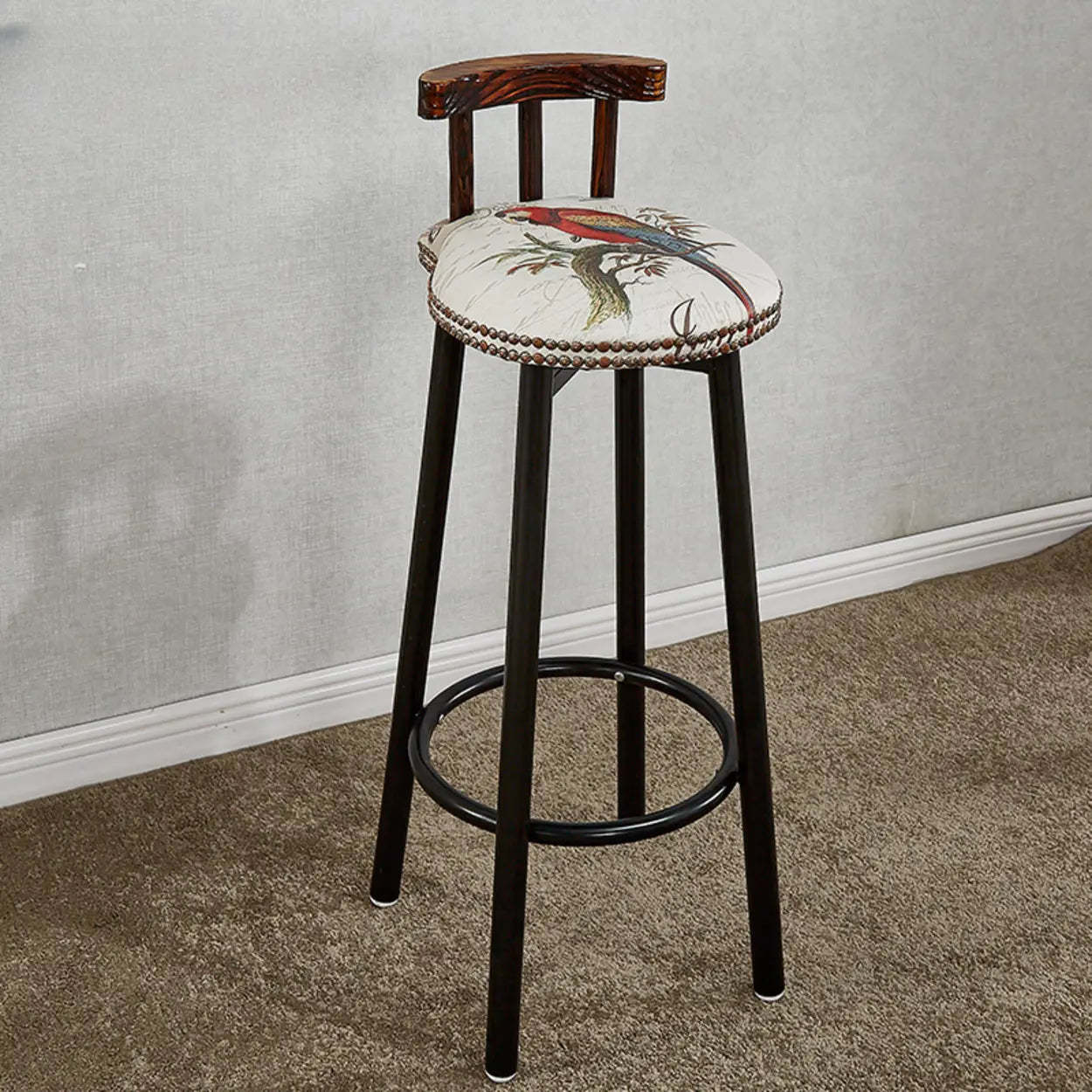 Lighom modern multicolor rust red bar & counter stools — White & Red