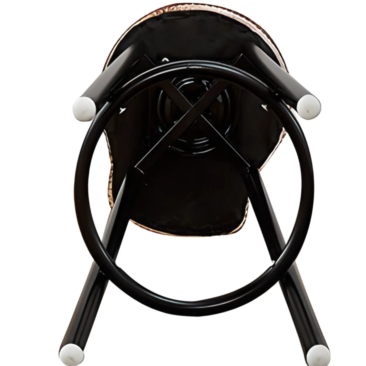 Rustic Multicolor Fabric Round Swivel Bar Stool
