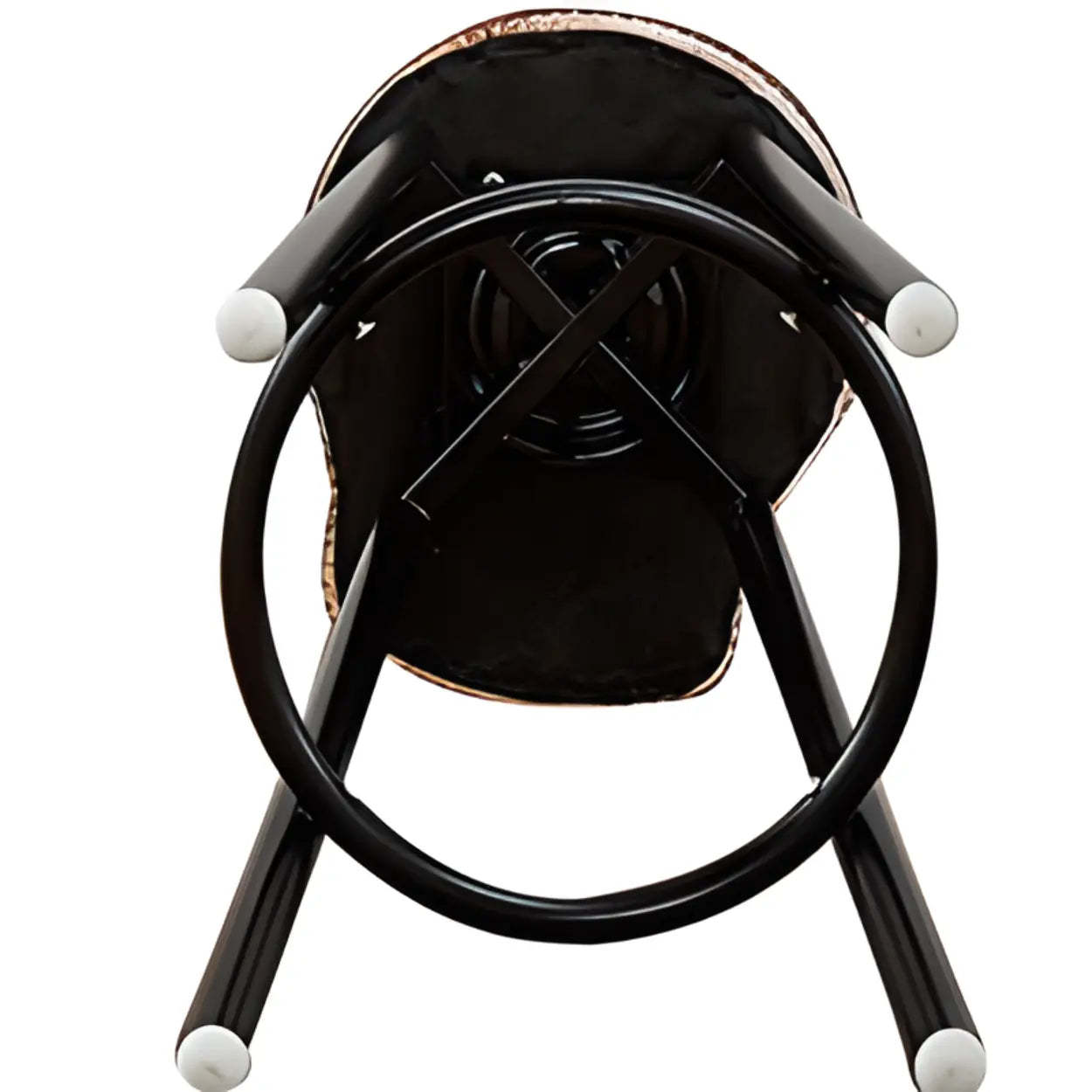 Rustic Multicolor Fabric Round Swivel Bar Stool