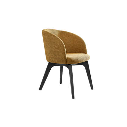 Rustic Swivel Upholstered Curved Back Dining Chair