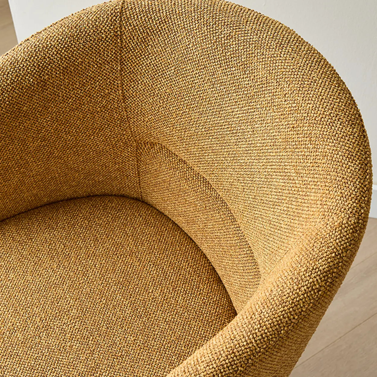 Rustic Swivel Upholstered Curved Back Dining Chair