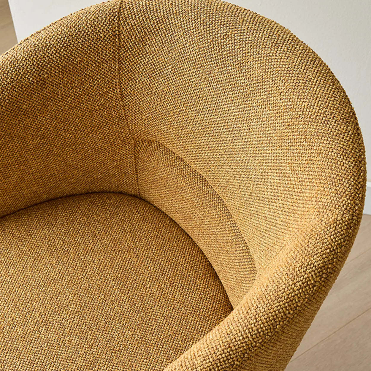 Rustic Swivel Upholstered Curved Back Dining Chair