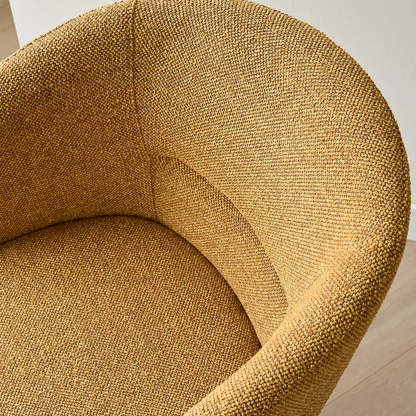 Rustic Swivel Upholstered Curved Back Dining Chair
