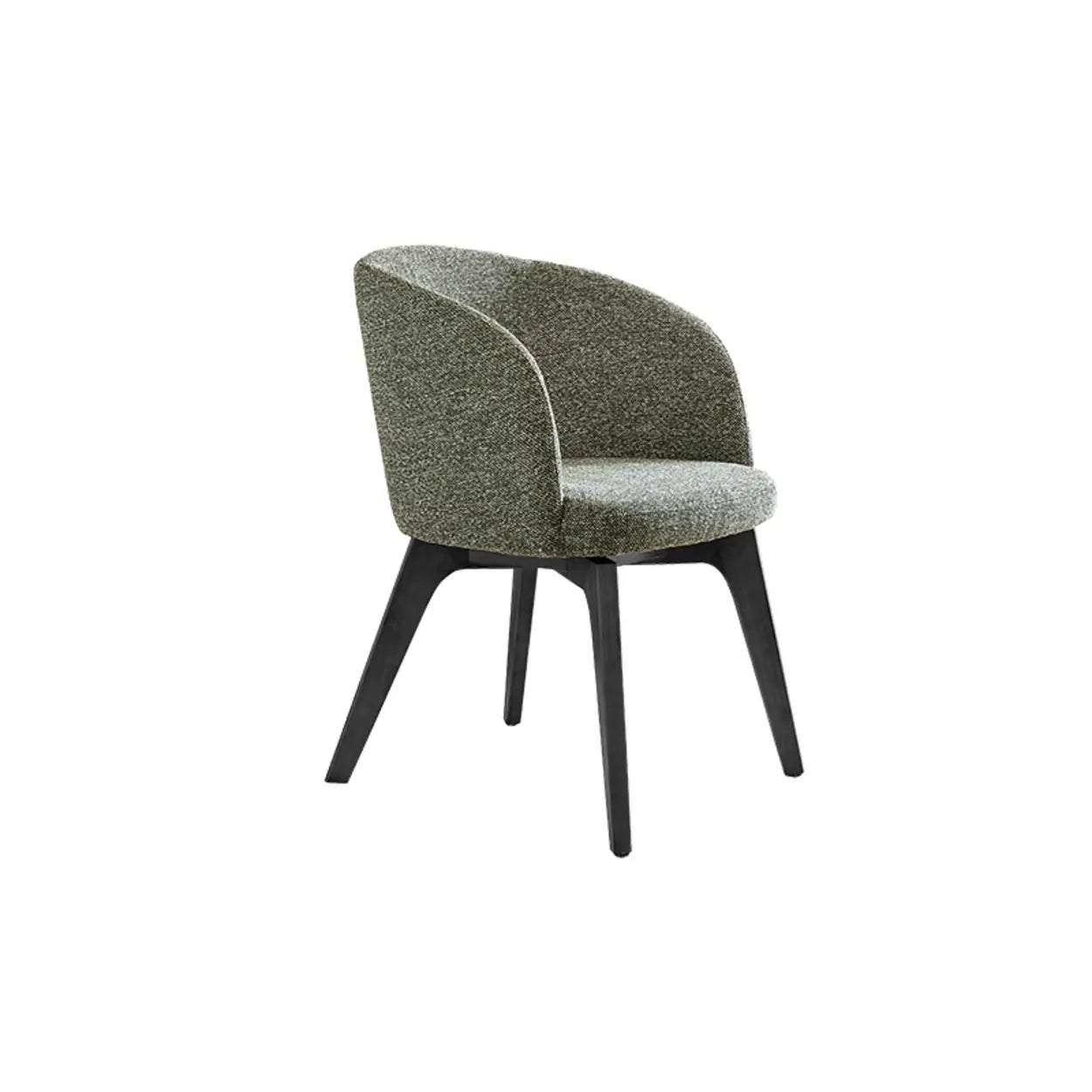 Rustic Swivel Upholstered Curved Back Dining Chair