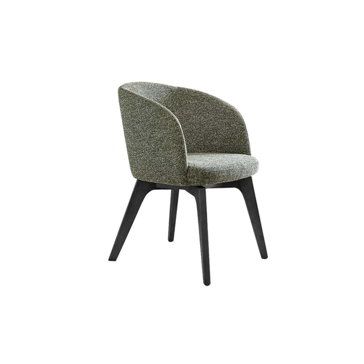 Rustic Swivel Upholstered Curved Back Dining Chair