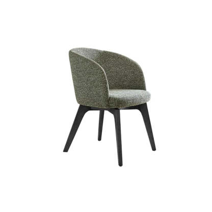 Rustic Swivel Upholstered Curved Back Dining Chair