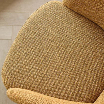 Rustic Swivel Upholstered Curved Back Dining Chair
