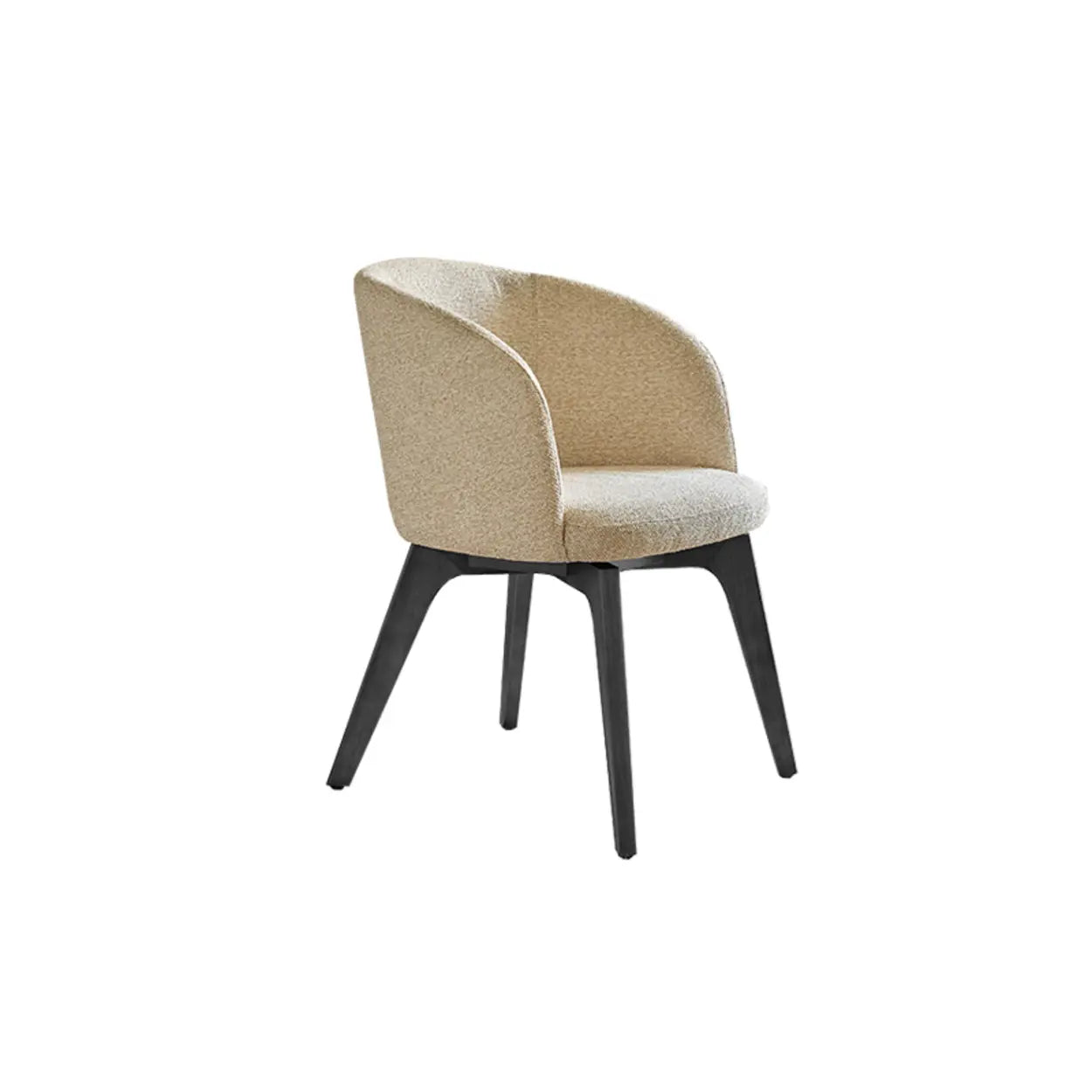 Rustic Swivel Upholstered Curved Back Dining Chair