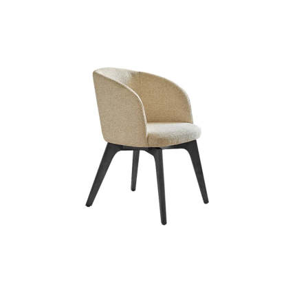 Rustic Swivel Upholstered Curved Back Dining Chair