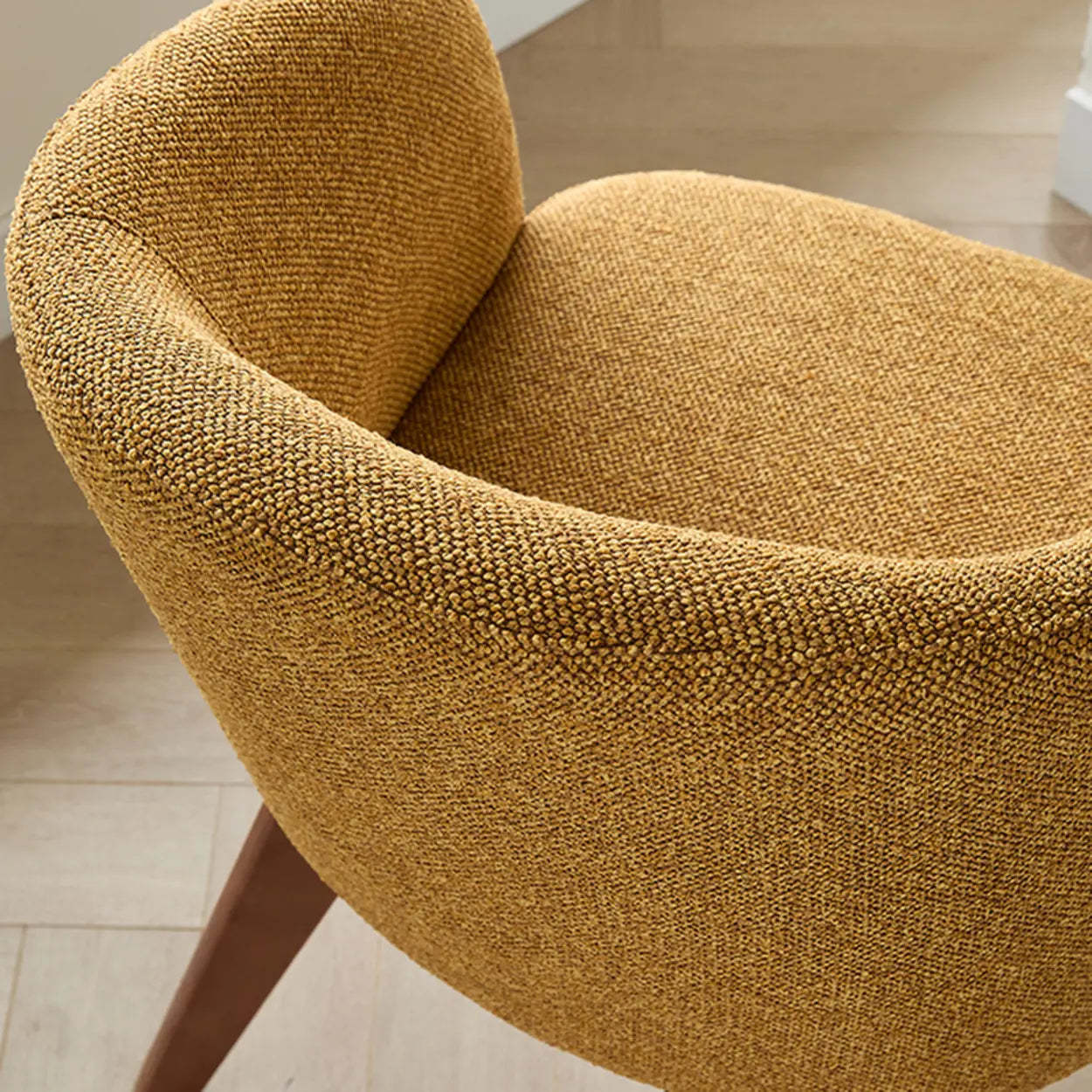 Rustic Swivel Upholstered Curved Back Dining Chair