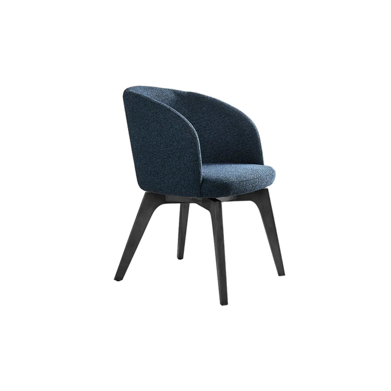 Rustic Swivel Upholstered Curved Back Dining Chair — White / Walnut