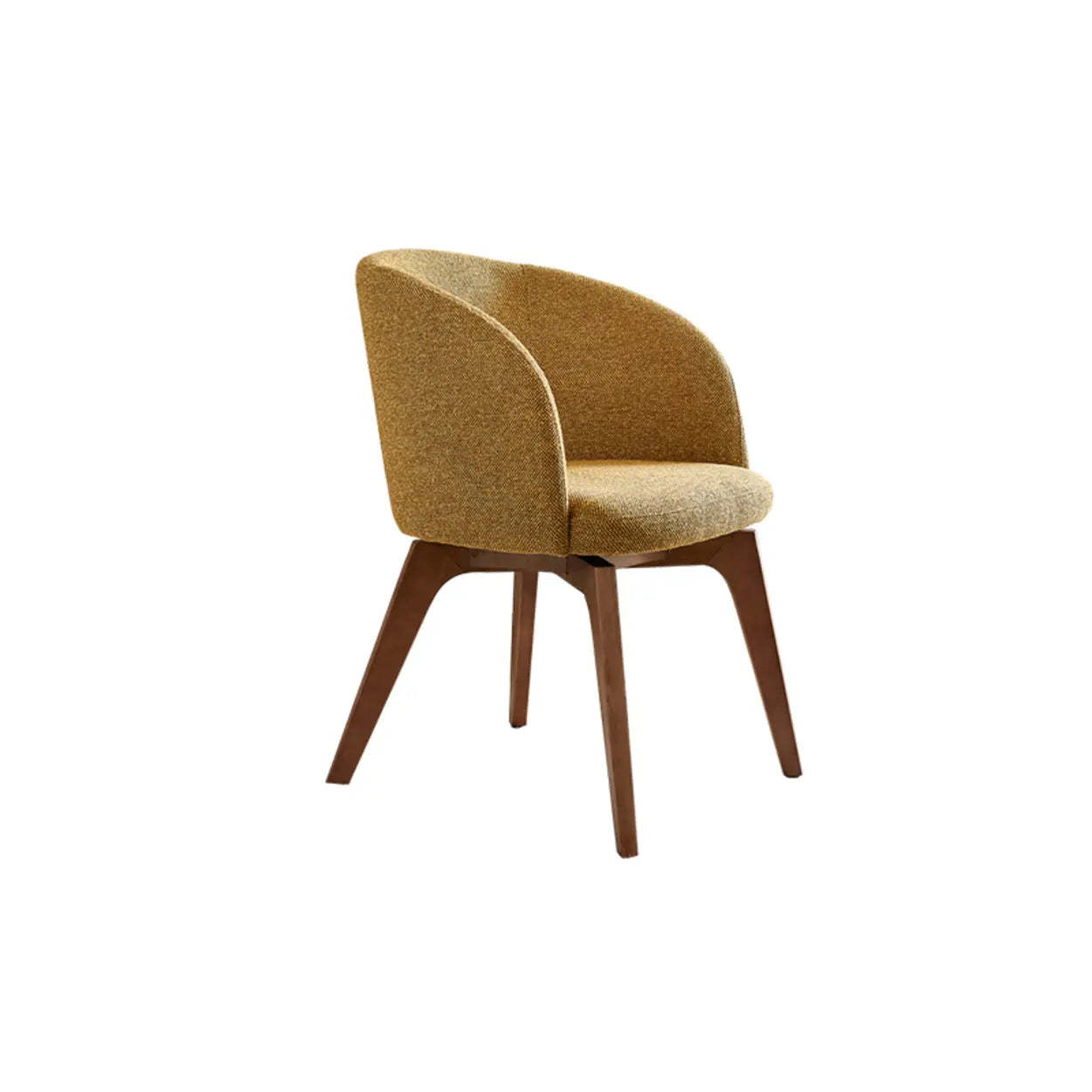 Rustic Swivel Upholstered Curved Back Dining Chair — Yellow / Black