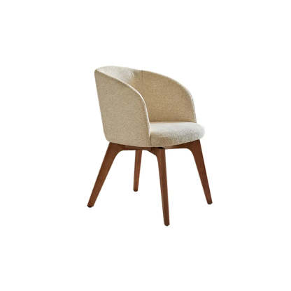 Rustic Swivel Upholstered Curved Back Dining Chair — Green / Black