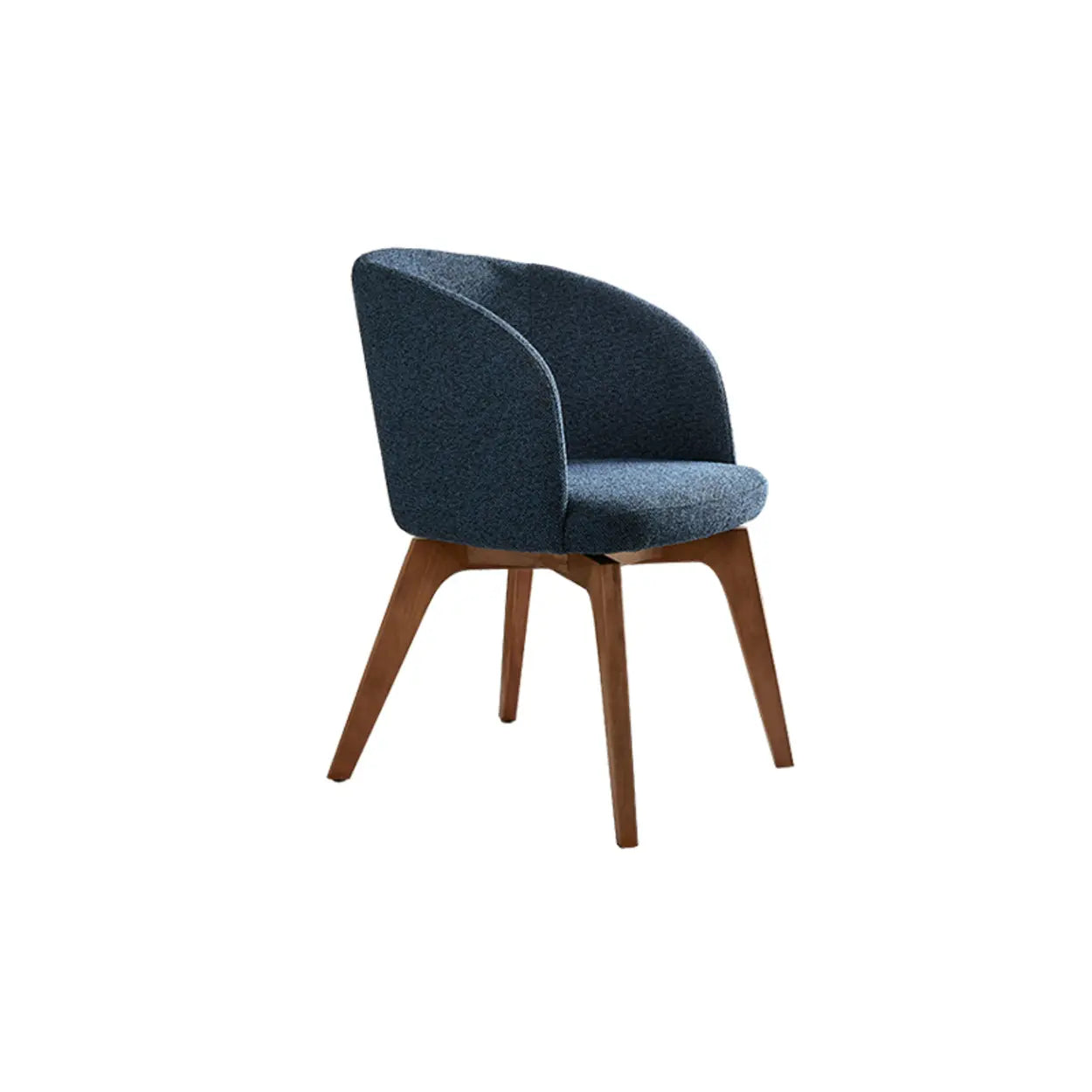 Rustic Swivel Upholstered Curved Back Dining Chair
