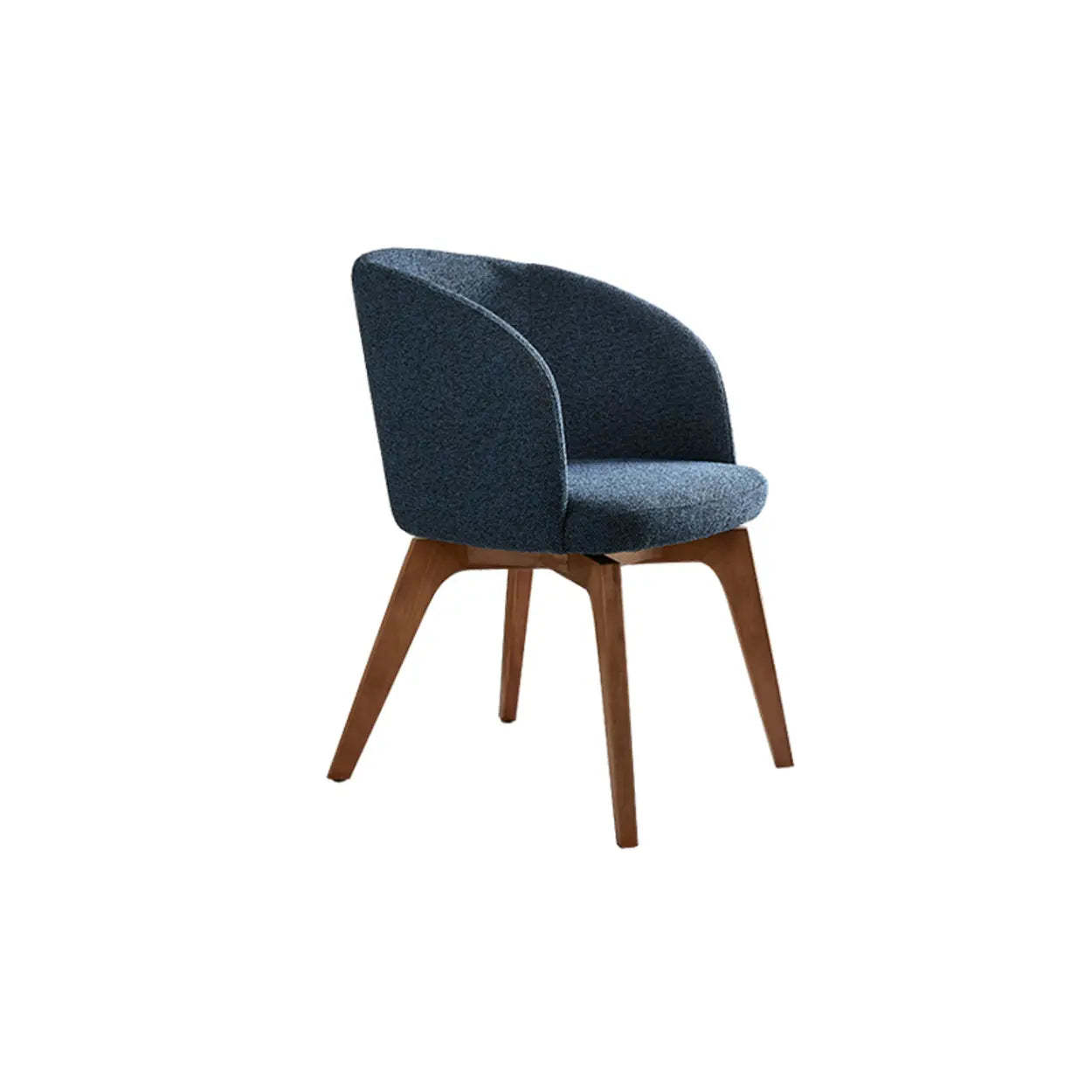 Rustic Swivel Upholstered Curved Back Dining Chair