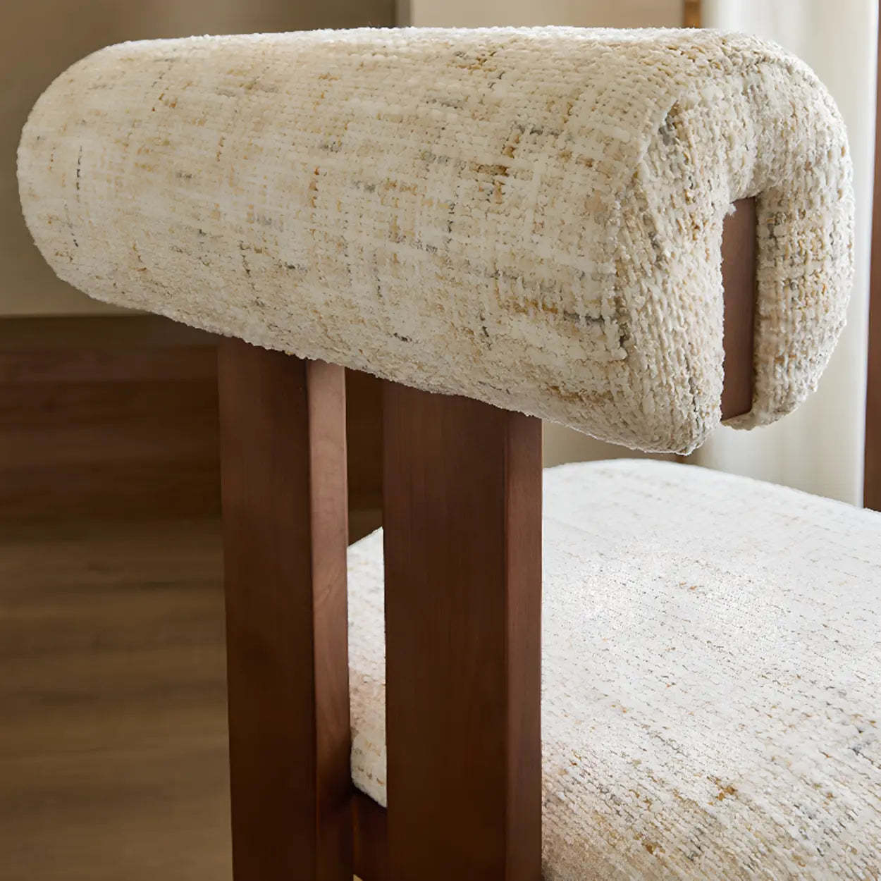 Rustic Open Back Dining Chair with Wood Frame