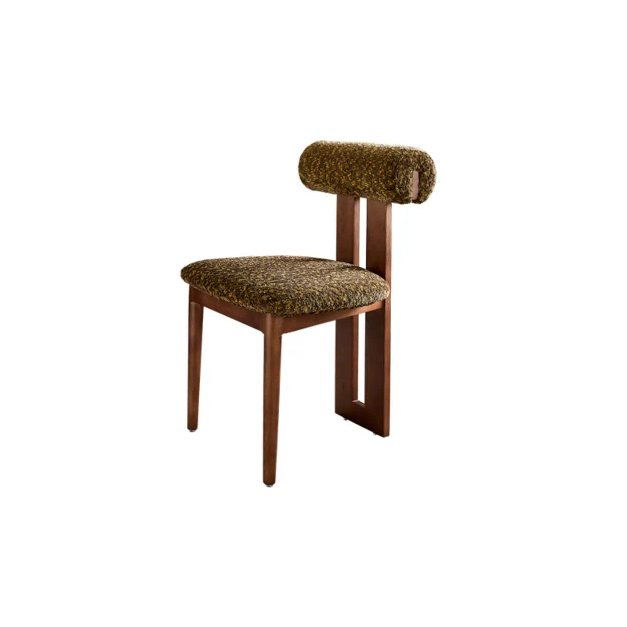 Rustic Open Back Dining Chair with Wood Frame