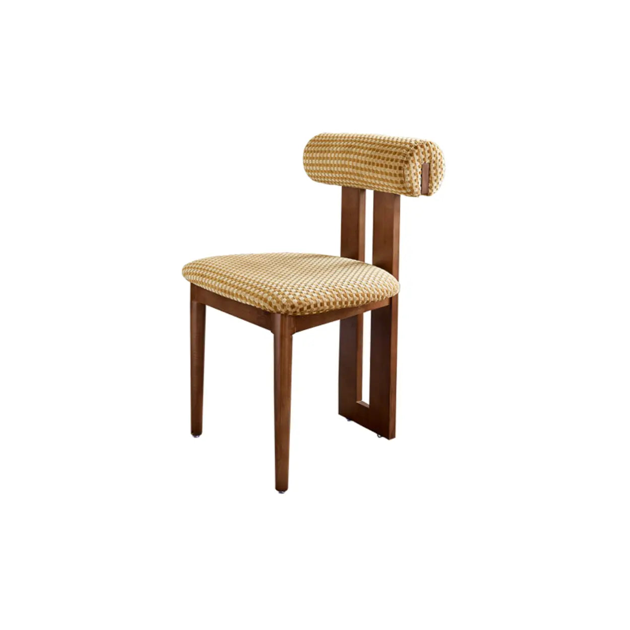 Rustic Open Back Dining Chair with Wood Frame — Yellow / Black