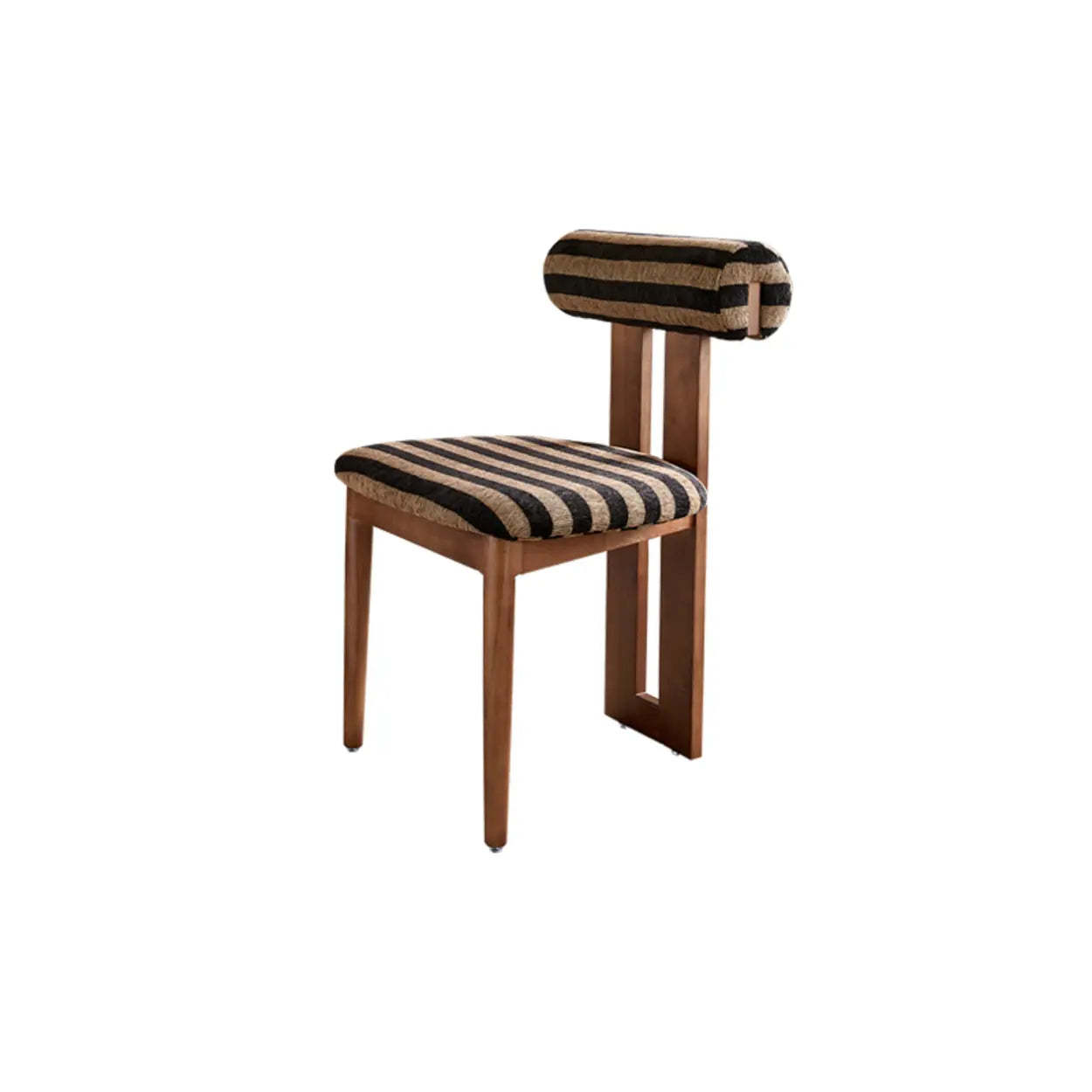 Rustic Open Back Dining Chair with Wood Frame — Brown/Yellow / Walnut