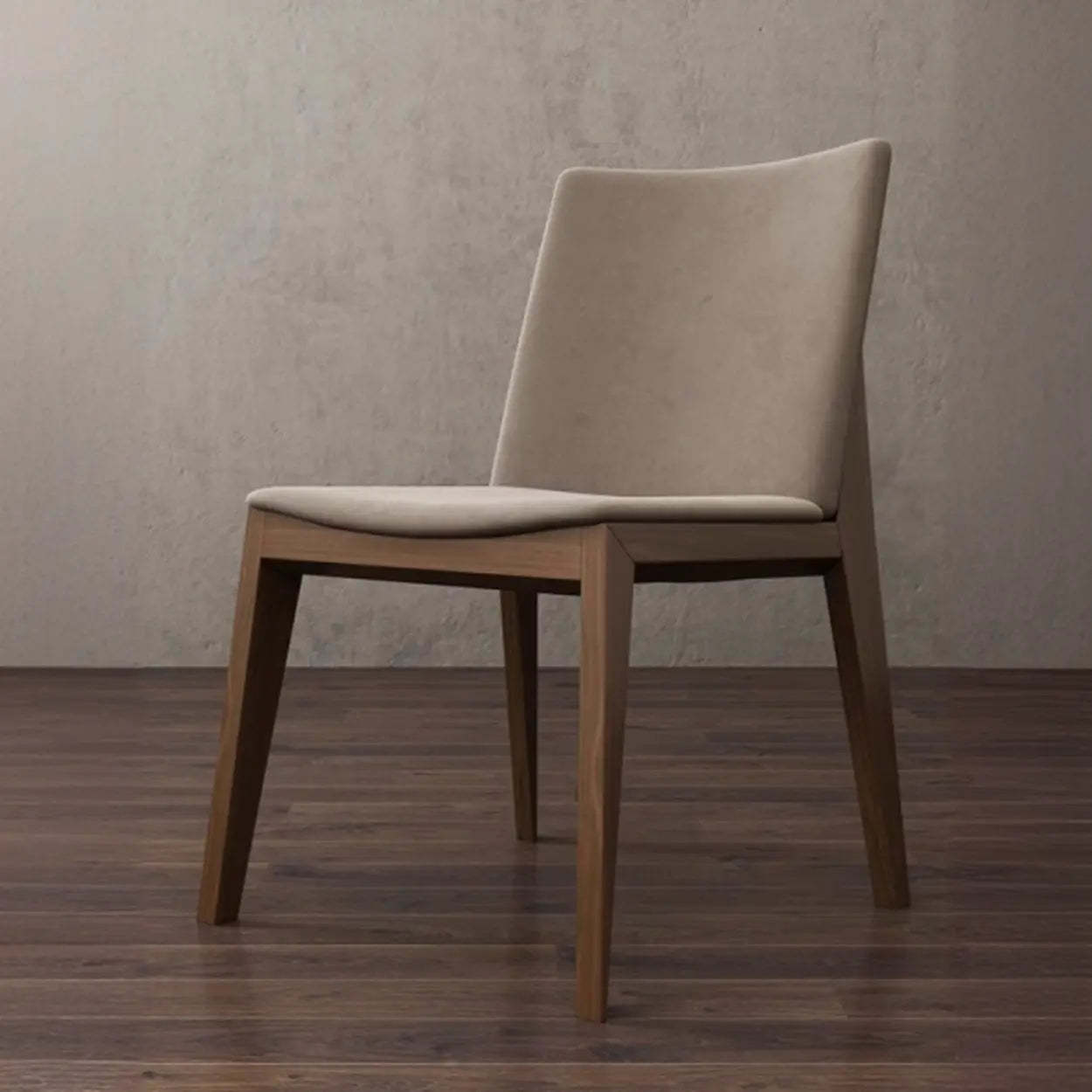 Rustic Upholstered Wood Frame Dining Chair — off-white / Black