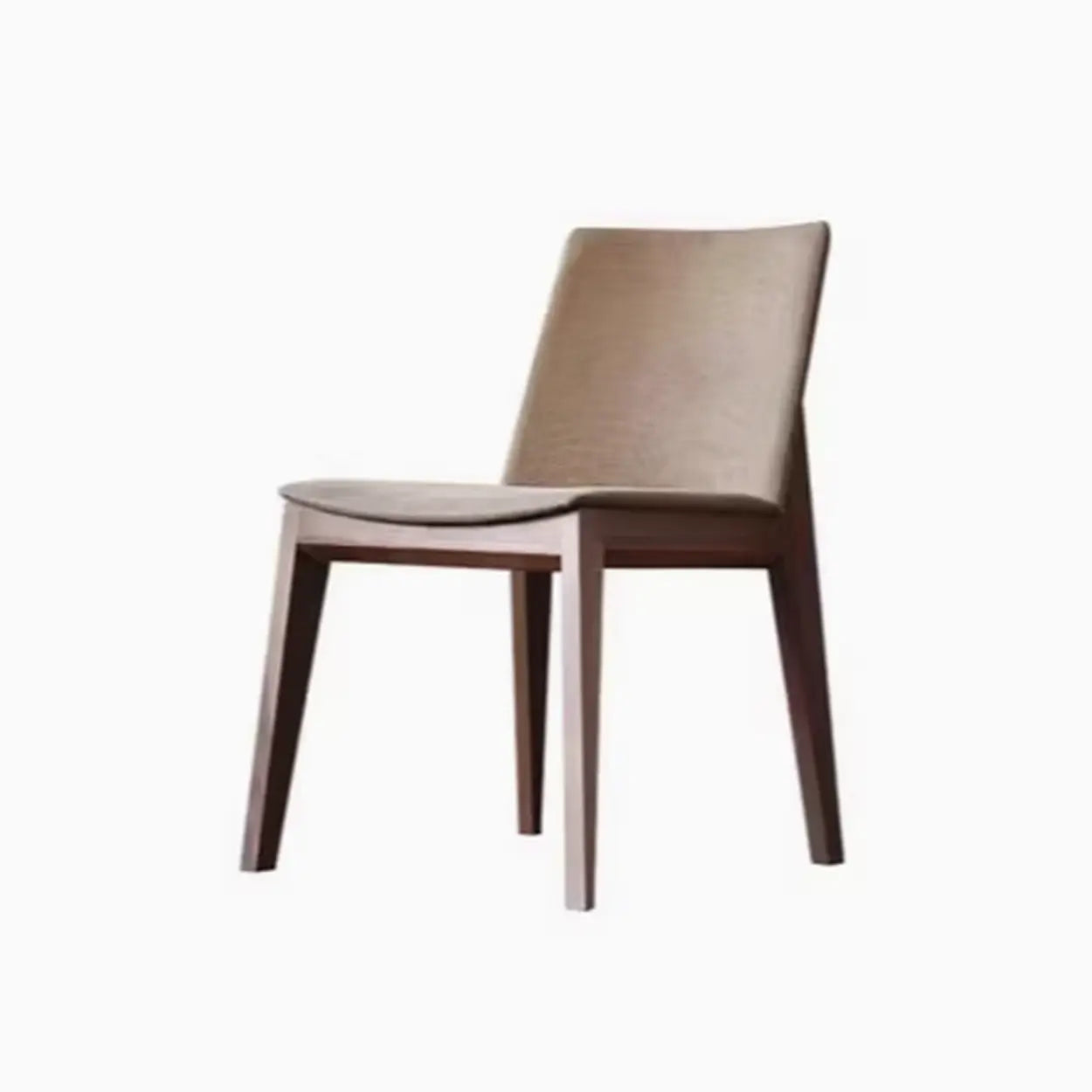 Rustic Upholstered Wood Frame Dining Chair — off-white / Walnut