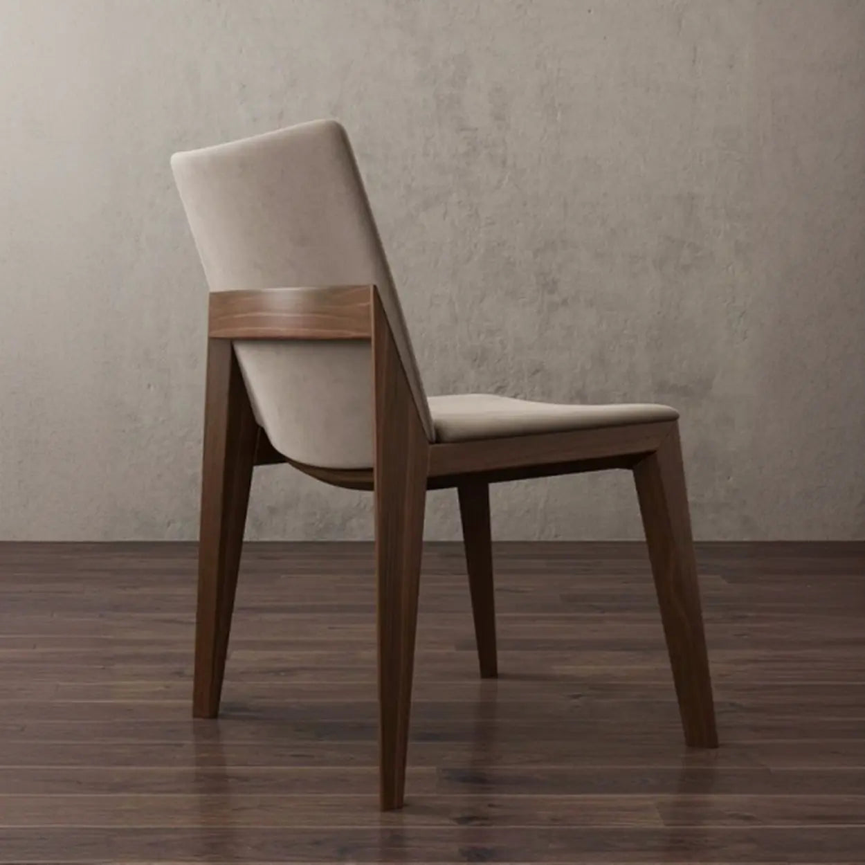 Rustic Upholstered Wood Frame Dining Chair — Khaki / Black