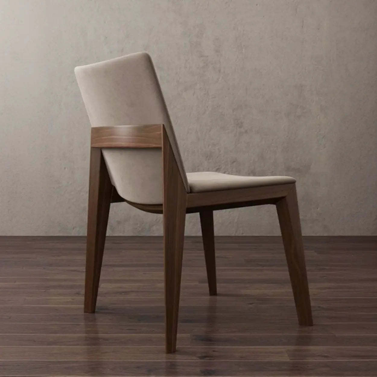 Rustic Upholstered Wood Frame Dining Chair — Khaki / Black