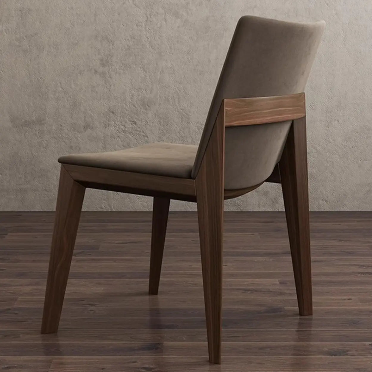 Rustic Upholstered Wood Frame Dining Chair — Khaki / Wood