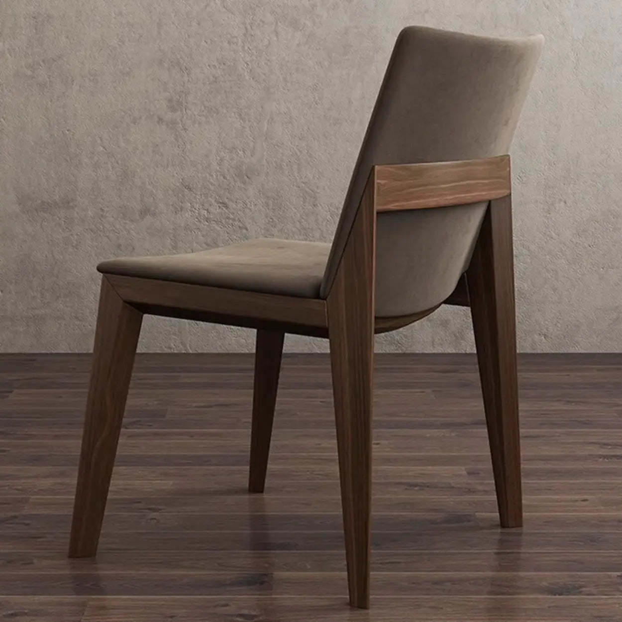 Rustic Upholstered Wood Frame Dining Chair — Khaki / Wood
