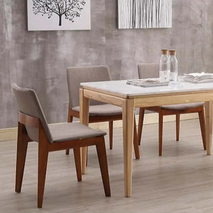 Rustic Upholstered Wood Frame Dining Chair