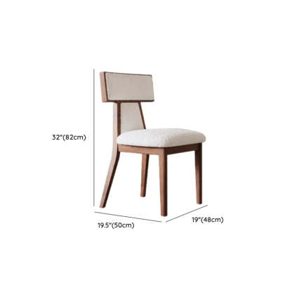 Rustic Upholstered Walnut Timber Armless Dining Chair
