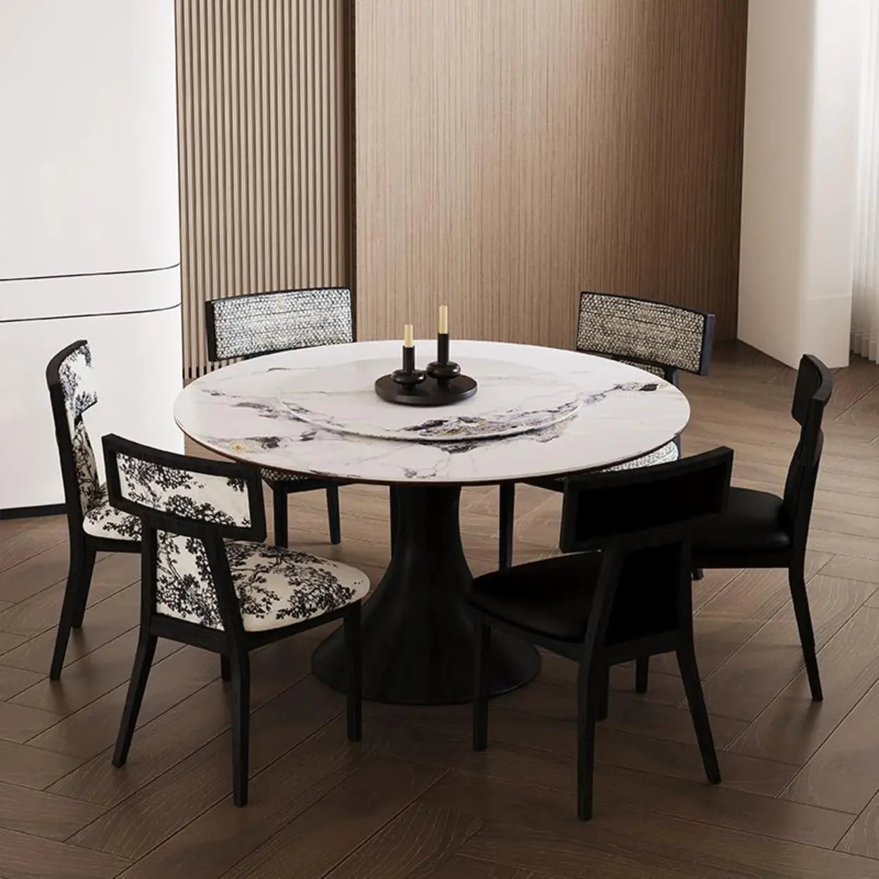 Rustic Upholstered Walnut Timber Armless Dining Chair