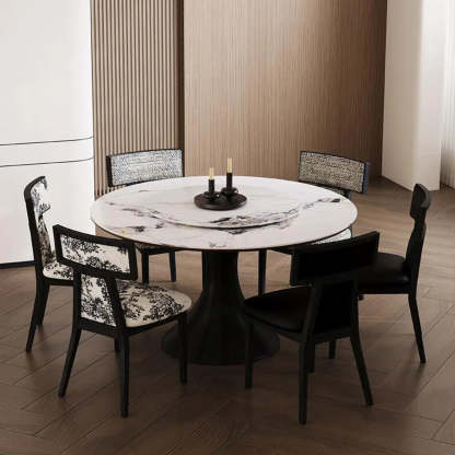Rustic Upholstered Walnut Timber Armless Dining Chair