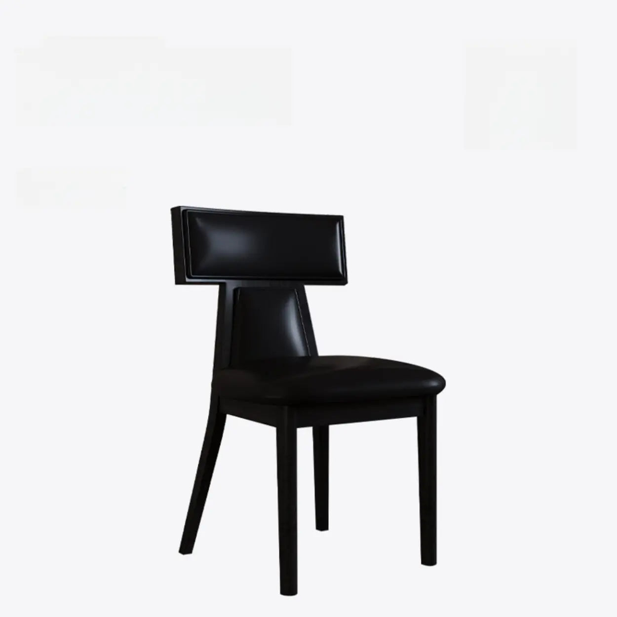 Rustic Upholstered Walnut Timber Armless Dining Chair