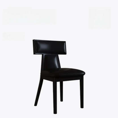Rustic Upholstered Walnut Timber Armless Dining Chair