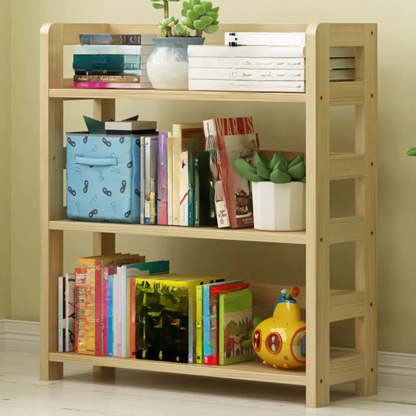 Rustic Wooden Open Display Bookshelf — Walnut
