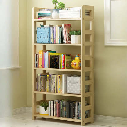 Rustic Wooden Open Display Bookshelf