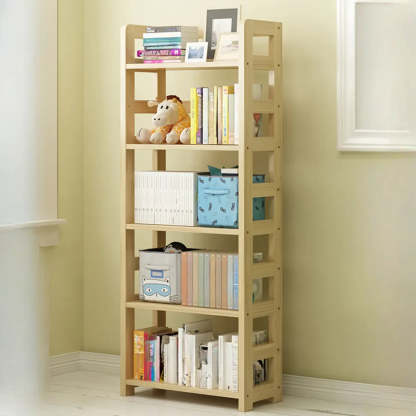 Rustic Wooden Open Display Bookshelf