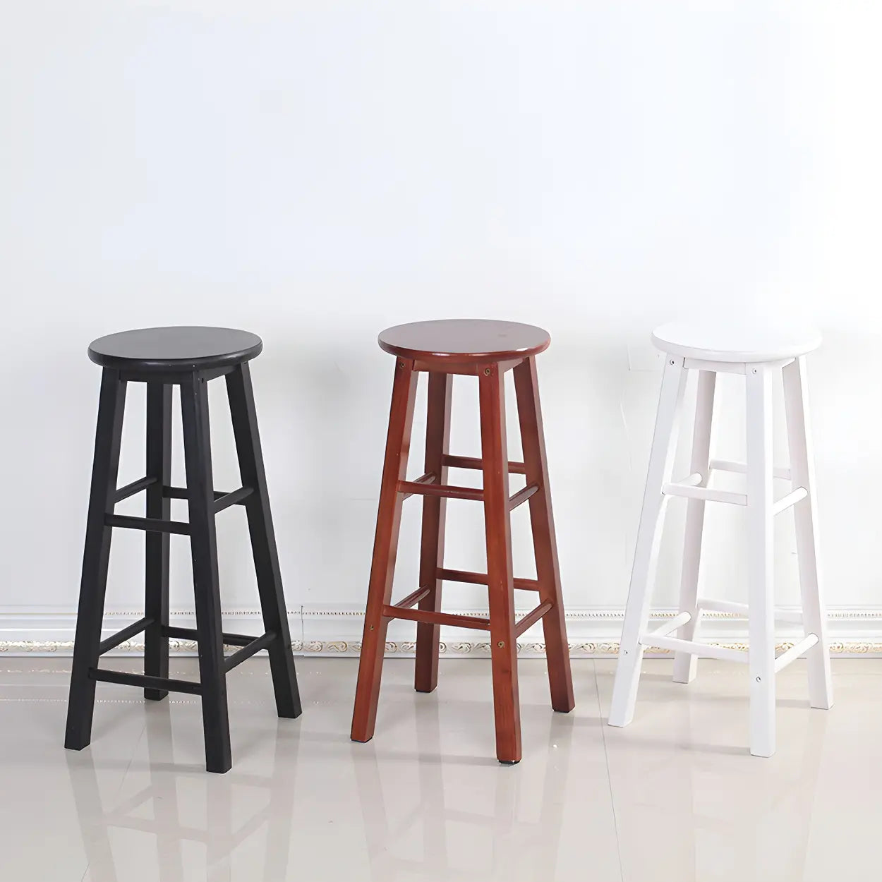 Rustic Round Wood Bar Stool