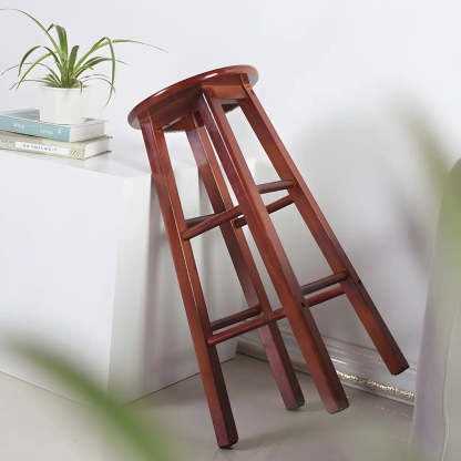 Rustic Round Wood Bar Stool