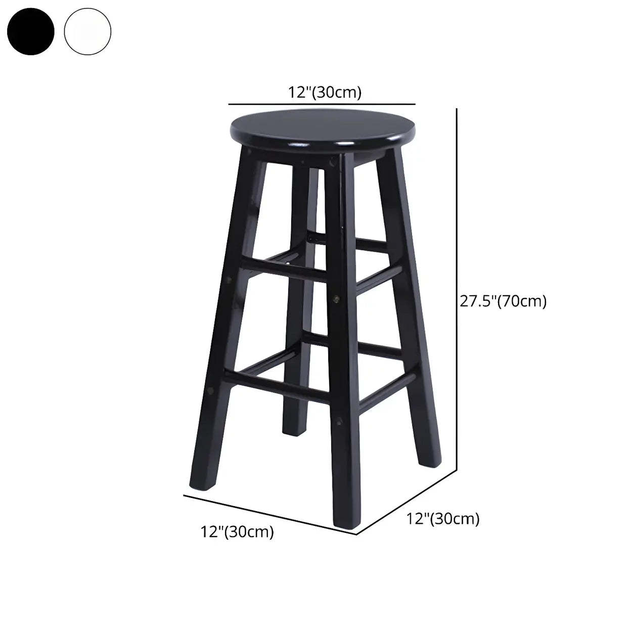 Rustic Round Wood Bar Stool